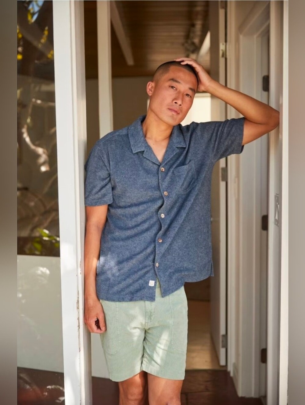 Marine Layer Smoke Green Corduroy Shorts